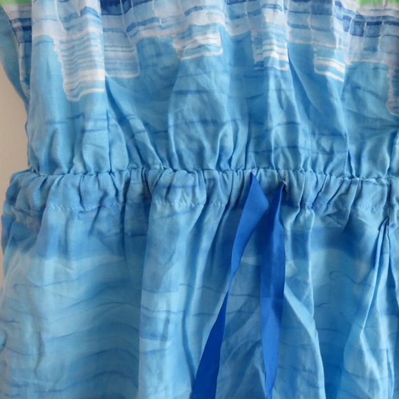 ANTHROPOLOGIE LILKA White Blue Swimming Pool Resort Cotton Dress Cover Up Small - Picture 6 of 13